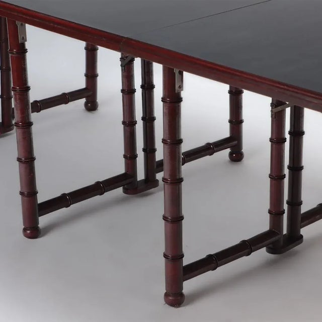 Maison Jansen A French Faux Bamboo Dining Room Table, in the Manner of Jansen, C. 1960. For Sale - Image 4 of 9