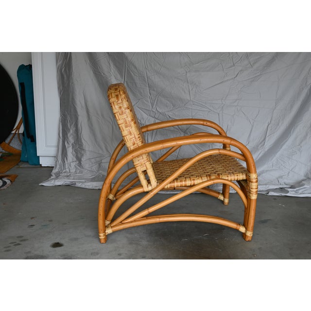 Arts & Crafts Mid-Century Rattan Chair For Sale - Image 3 of 7