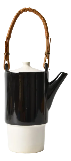 Black and White Tea or Coffee Pot by Jindriska Radova for Keramo Kozlany, 1960s