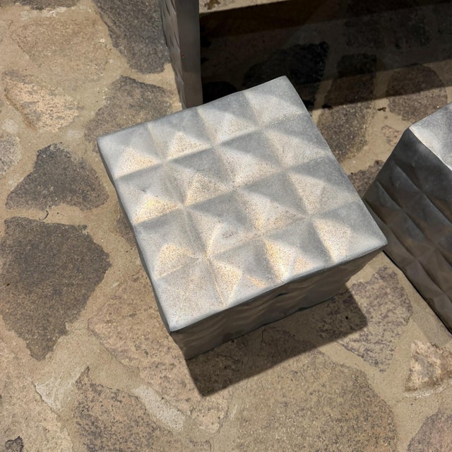 1970s Aluminum Bench and Side Tables Style of Paul Evans Mid-Century Modern For Sale - Image 14 of 15