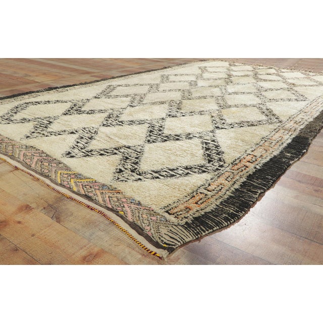 Textile Vintage Moroccan Beni Ourain Rug, 06'05 X 10'10 For Sale - Image 7 of 10