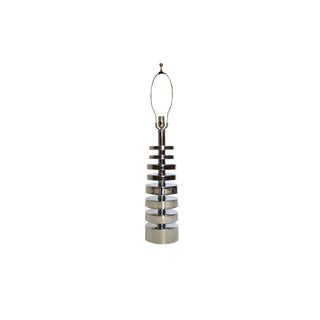 Mid Century Modern Stacked Chrome Table Lamp For Sale