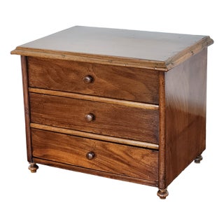 Vintage or Antique Miniature Chest in Walnut For Sale