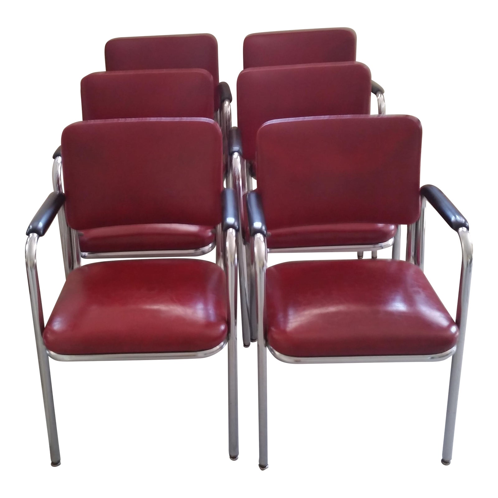 Vintage Mid Century Lloyd Chrome Waiting Chairs Set of 6 Chairish