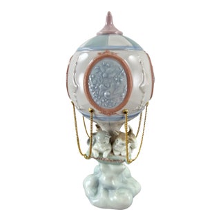 Lladro 6522 "Through the Clouds" Kittens in a Hot Air Balloon For Sale