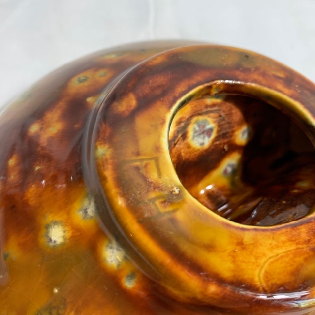 Ceramic Mid-20th Century Modern Studio Pottery "Autumn Fire" Drip Glaze Ashtray & Catchall For Sale - Image 7 of 7