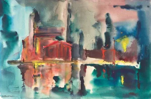 'Fort Bragg Lumber Mill' by Muriel Backman; California Post-Impressionist Woman Artist, Kingsley Art Club