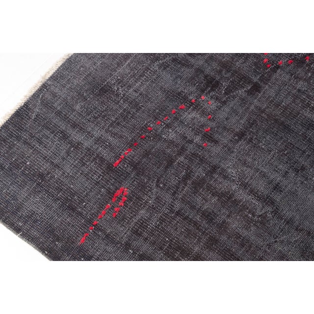 Red Bohemian Grey and Red Vintage Rug For Sale - Image 8 of 10