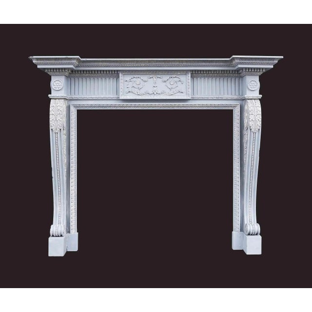 Gray Antique Carved Early English George I Style Mantel For Sale - Image 8 of 8