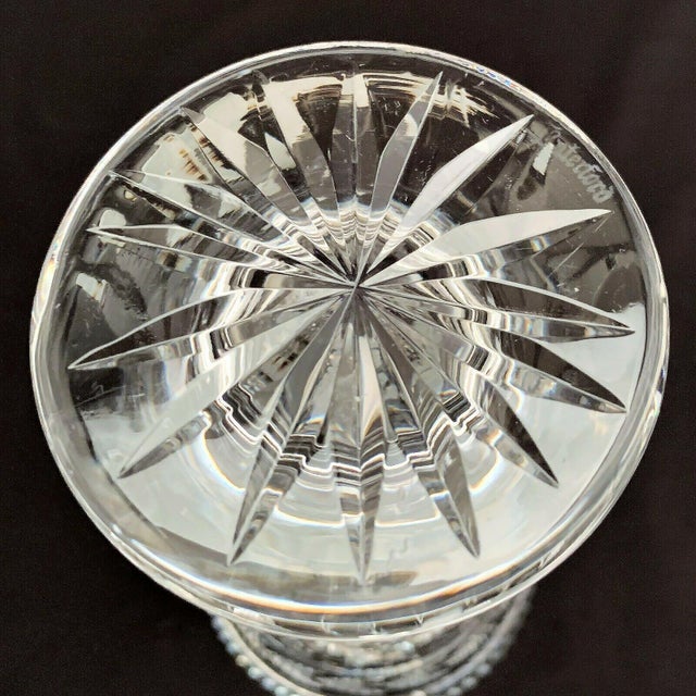 Old Vintage Waterford Crystal Footed Vase in a Glandore Pattern