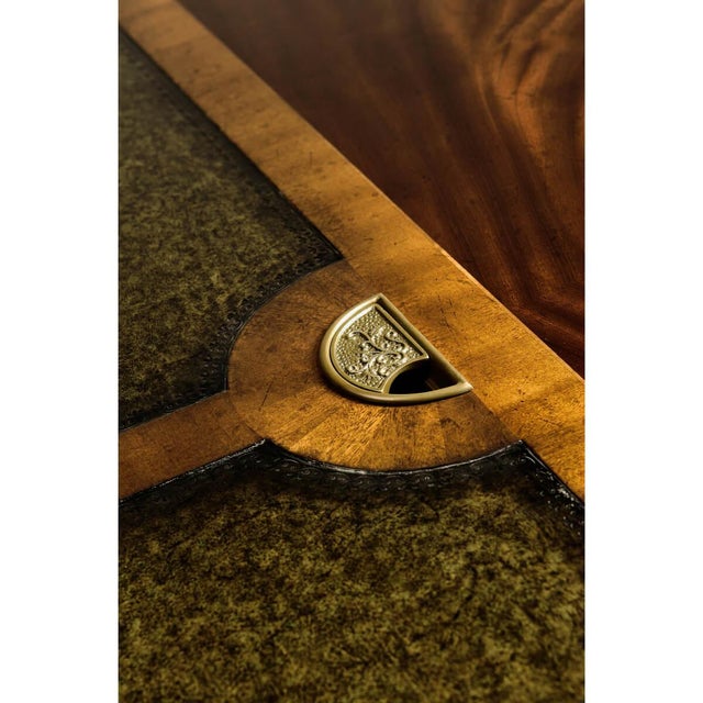Mahogany Leather Top Desk For Sale - Image 9 of 12