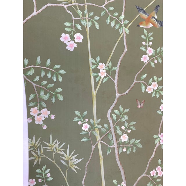 Vintage Style Hand-Painted Chinoiserie Wallpaper For Sale - Image 9 of 9