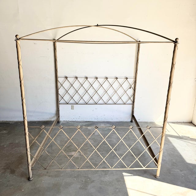 Vintage Hollywood Regency Iron Canopy Bed For Sale - Image 4 of 11
