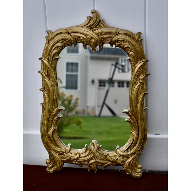 Vintage Syroco Gold Wall Mirror Ornate Hollywood Regency Rococo For Sale - Image 4 of 11