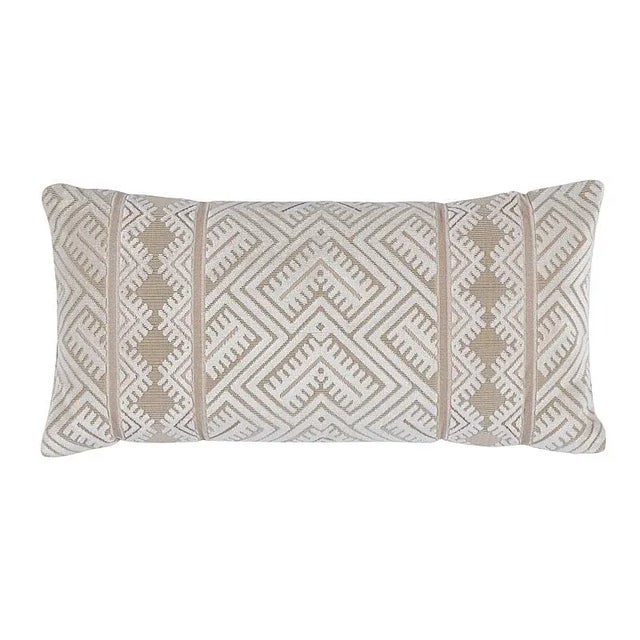Boho Chic Schumacher Parvin Velvet 24" Lumbar Pillow in Pearl For Sale - Image 3 of 3