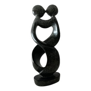 Modernist Shona Stone Couple Figural Sculpture For Sale