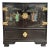 Vintage Chinese Hand-Painted Black Lacquer Chinoiserie Nightstand Side Cabinet For Sale
