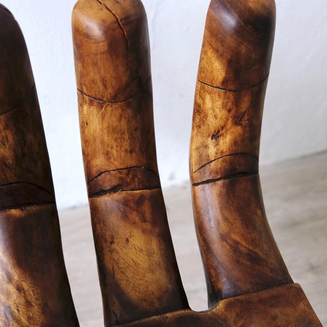 Carved Wooden Sculpture Chair in the Shape of a Hand, 1980s For Sale - Image 12 of 18