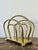 Mid-Century Modern Vintage Brass Newspaper Rack After Dorothy Draper For Sale - Image 3 of 12