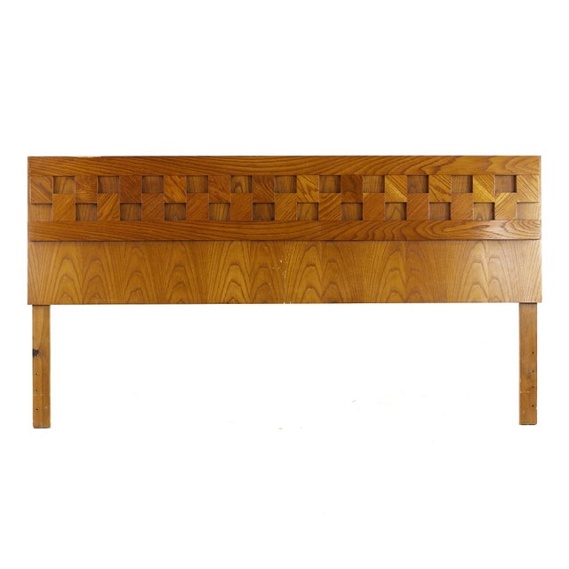 Lane Staccato Brutalist Mid Century Oak King Headboard Chairish