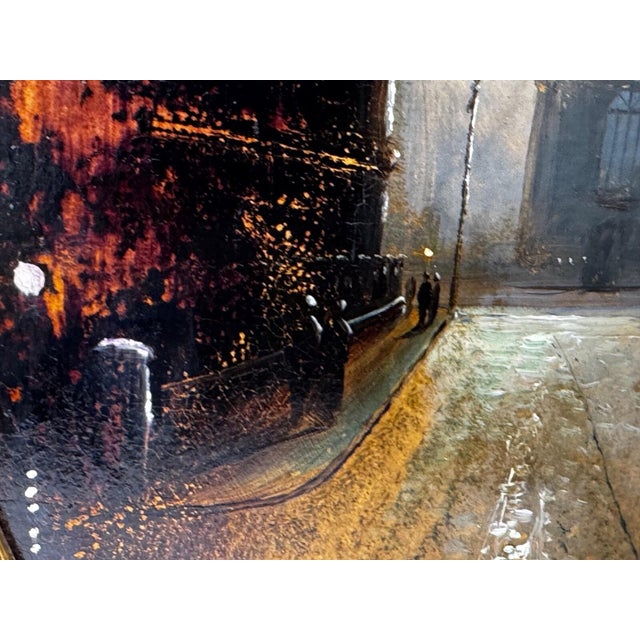Walter Linsley Meegan (1859–1944) Trinity Church, Liverpool by Night Victorian Oil Painting Circa 1890 For Sale - Image 6 of 15
