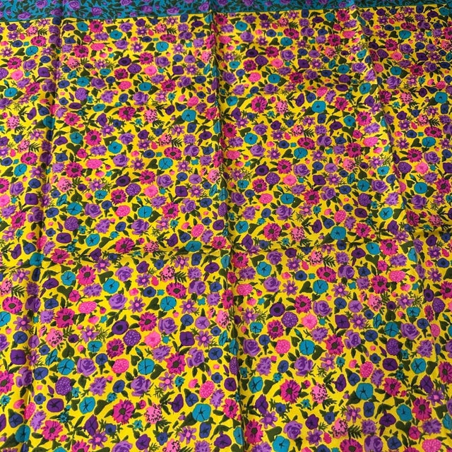 Blue A 1980s Floral Print Silk Scarf by Ken Scott For Sale - Image 8 of 11