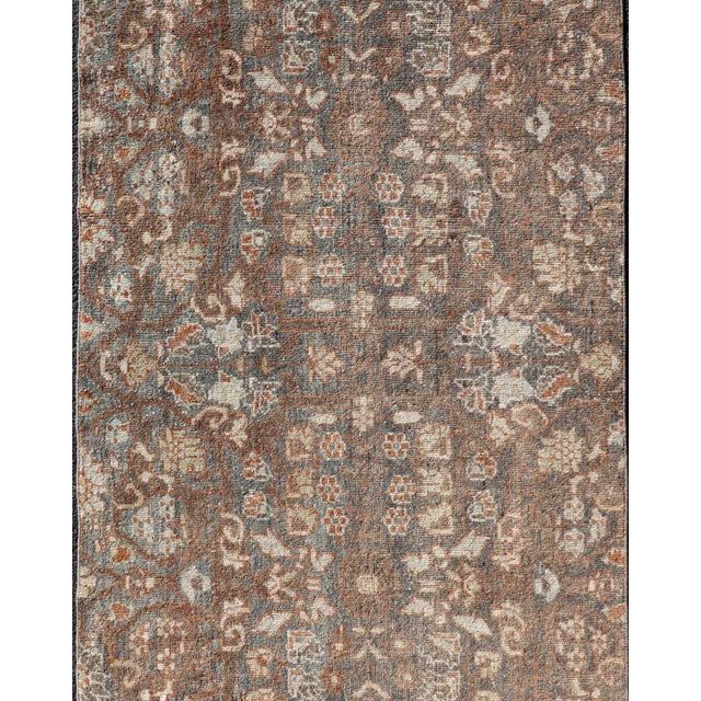 Early 20th Century Antique Persian Sultanabad Runner With Soft Blue-Gray Field and Allover Motifs For Sale - Image 5 of 11
