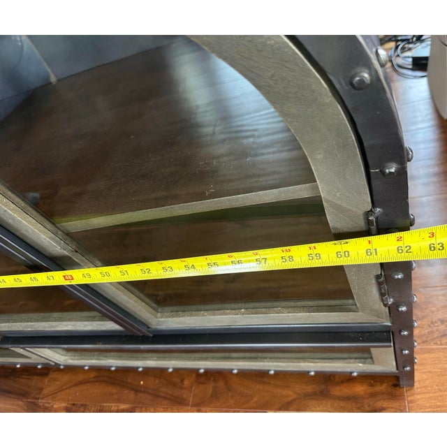 Black Industrial Riveted Metal & Glass Display Cabinet / Credenza For Sale - Image 8 of 10