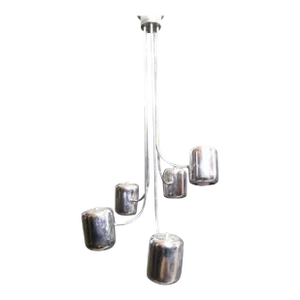 Mid-Century Hanging Chrome Metal Lamp