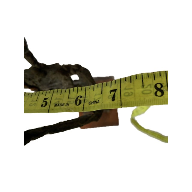 Brown 1970s Unusual Brutalist Mid Century Sculpture Jazz Trumpet Player Wire & Fiberglass For Sale - Image 8 of 9
