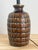 Brown Grenade Ceramic Lamp in great vintage condition. L 7"x W 7" x H 21"