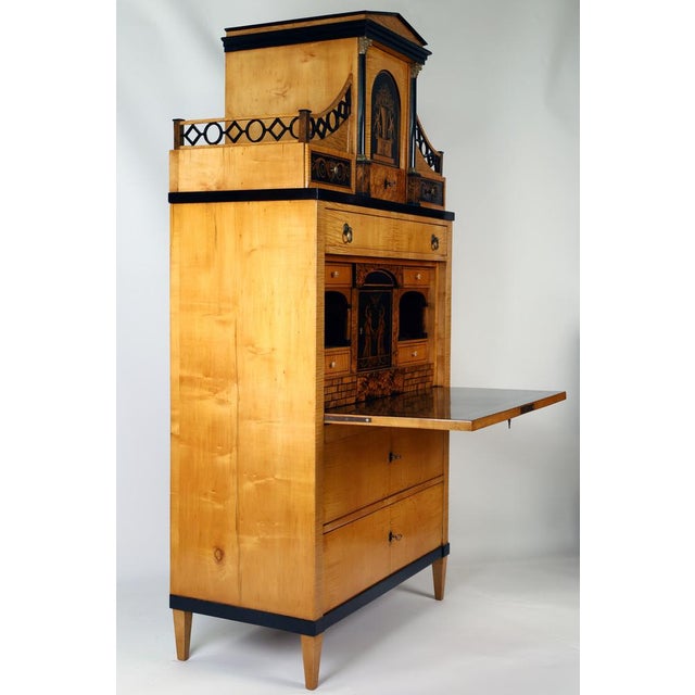 Wood Classicist Secretaire in Maple, 181 For Sale - Image 7 of 18