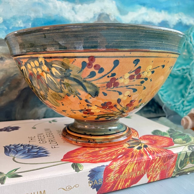 Ceramic F F Griffi Corsica Terracotta 10" Pedestal Bowl For Sale - Image 7 of 10