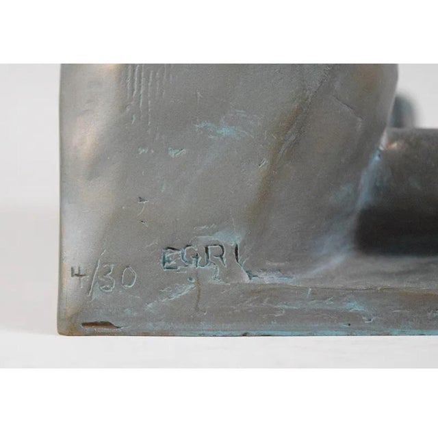 Ted Egri, Ted Egri Taos Modernist Judaica Cubist Bronze Sculpture Rabbi & Torah WPA Artist For Sale - Image 9 of 14