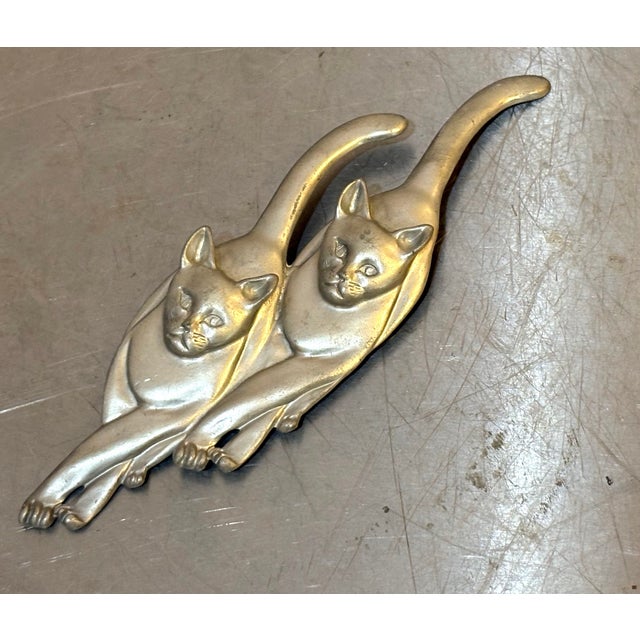 Maurice Millere Large Pewter Cat Brooch For Sale - Image 6 of 7