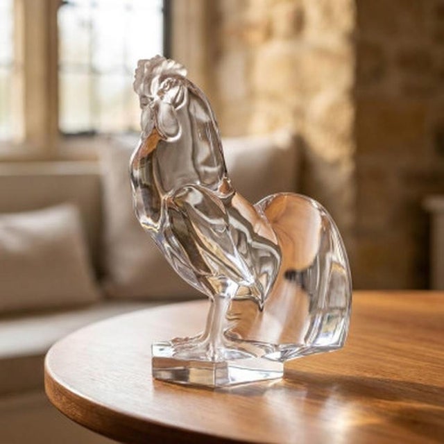 Maison lalique marc lalique (1900-1977) rooster. Important piece in molded, pressed, and partially frosted colorless...