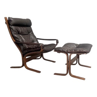 Set of Siësta Lounge Chair and Ottoman by Ingmar Relling, 1960s For Sale