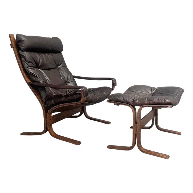 Set of Siësta Lounge Chair and Ottoman by Ingmar Relling, 1960s For Sale