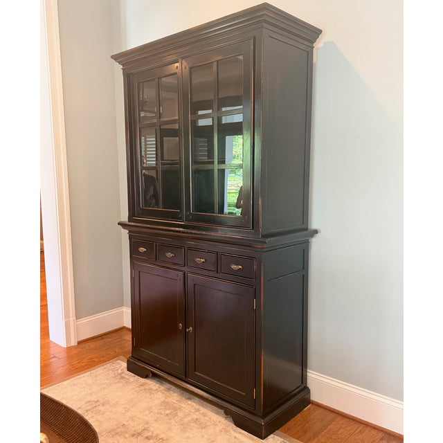 English Two Piece China Cabinet For Sale - Image 4 of 16