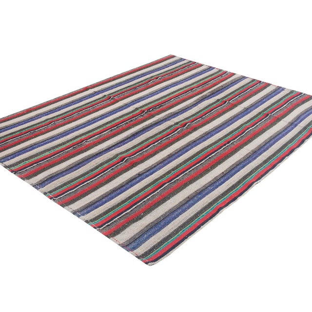 Striped Vintage Decorative Kilim Rug For Sale - Image 4 of 6