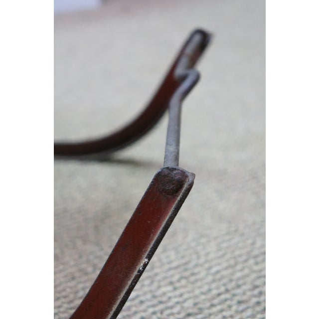 Mid Century Slatted Oak & Iron Snow Sled Sleigh Pull Tow Toboggan Sledge 34" For Sale - Image 6 of 18