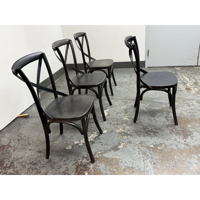 Restoration Hardware Restoration Hardware Metal Madeleine Side Chairs, Set of Four For Sale - Image 4 of 12