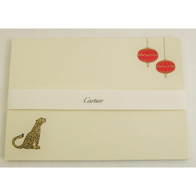 Cartier Paris Panther Design Card and Envelope Luxury Set Desk Stationery For Sale - Image 9 of 10