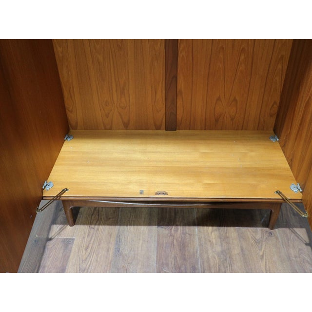 1960s Mid Century Modern Vintage Teak Armoire Wardrobe by G Plan Kofod Larsen Danish Style For Sale - Image 4 of 11