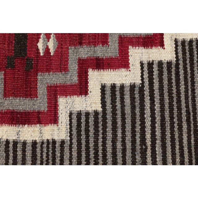 2020s Modern Navajo-Style Hand-Woven Wool Rug With Geometric Terraced Medallions For Sale - Image 5 of 10