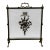 Antique French Art Nouveau Brass Firescreen With Floral & Ribbon Bouquet For Sale