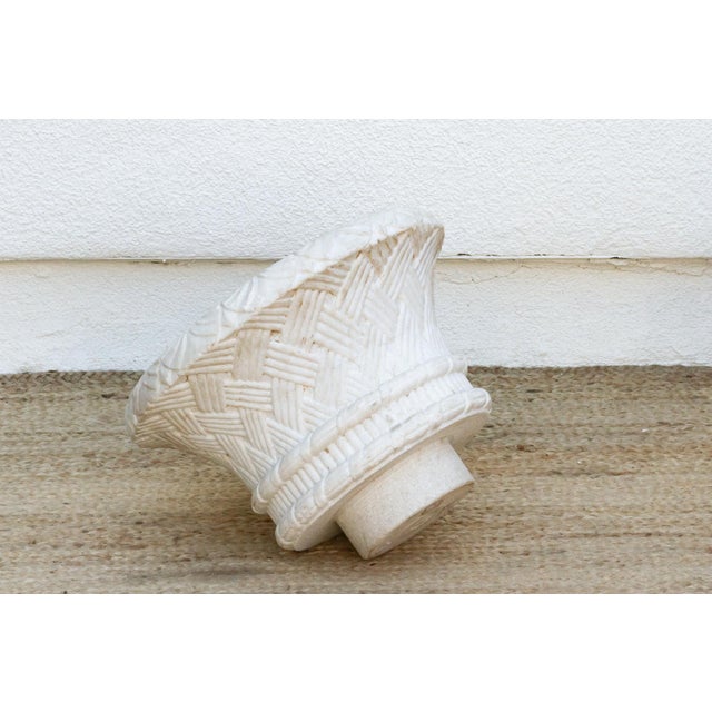 White Set of Two French Marble Jardinieres For Sale - Image 8 of 9
