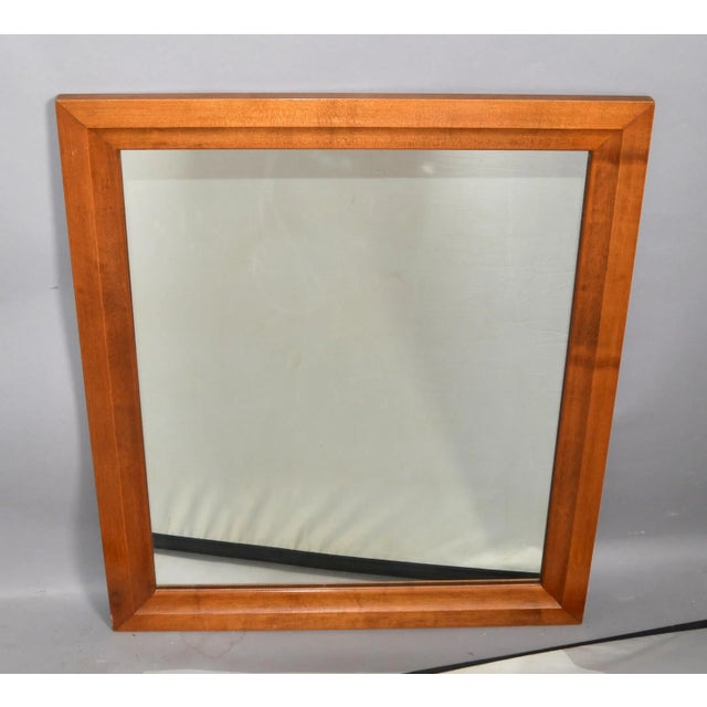 1970 Early American Maple Wood Rectangle Wall Mirror Moosehead For Sale In Miami - Image 6 of 12