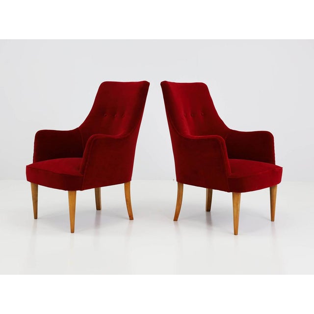 Small Armchairs with High Backrests in the style of Gio Ponti, Italy, 1950, Set of 2 For Sale - Image 15 of 15