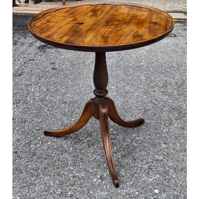 Late 19th Century English Georgian Style Mahogany Pue Crust Tea Table For Sale - Image 4 of 8